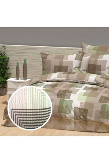 Ralex Creponated Bed Linen 100% Cotton, Sheet 160 x 240 cm, Blanket Cover 140 x 210 cm, Pillowcase 50 x 70