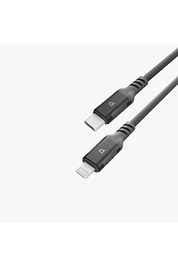 Powerology MFI Lightning to USB-C Aluminum Shell Nylon Braided Cable 1.2 MeteR
