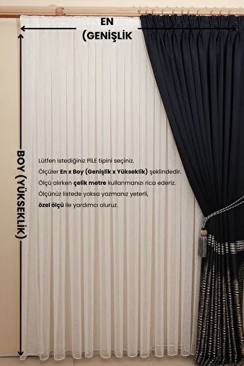 Ta-Ha Perde ve Halı 1-2.5 Normal Pleated Slub Model Tulle Curtain, Off-White Iron-Free Tulle Curtain