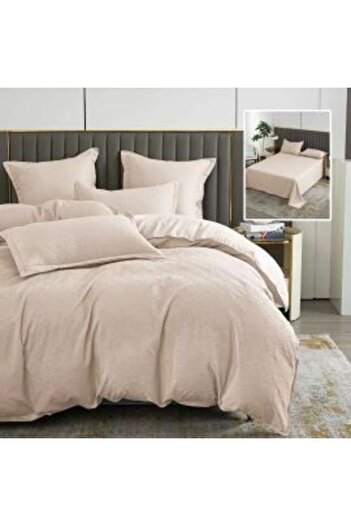 Ralex Double Bed Linen Finet Natur UNI Baroque 6 Pieces - Beige, Pucioasa