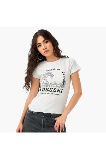 SP Characters Katsushika Hokusai Print T-shirt