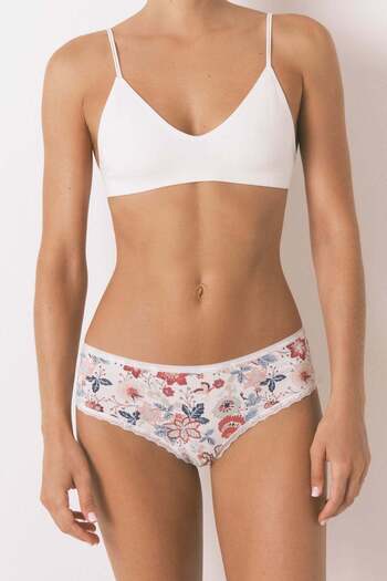 Women'secret Wide Brazilian panty with ivory printed microfiber