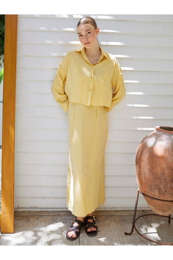 My Blog Yellow Modal Shirt Dress Suit - 51153