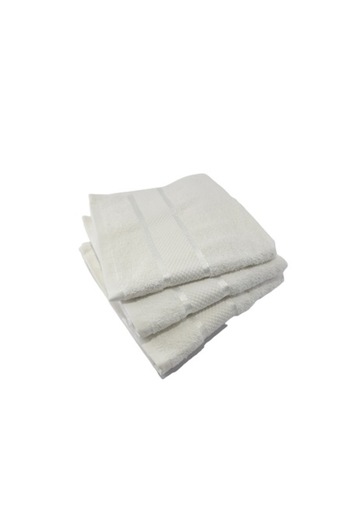OEM Set 3 white face towels, 50x90 cm, 100% cotton, 400 GSM