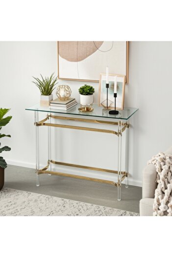 private house Acrylic console with glass, size 120*40*80