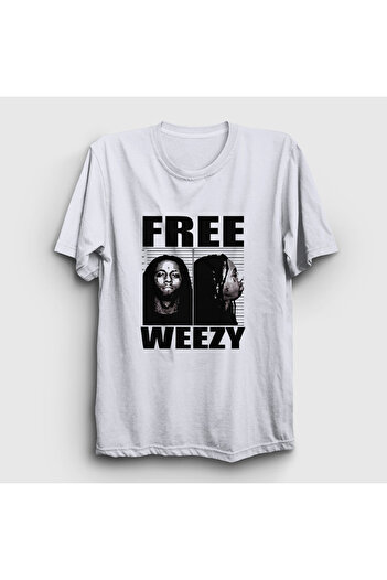 Presmono Unisex Λευκό Δωρεάν Weezy Lil Wayne T-Shirt 559267tt