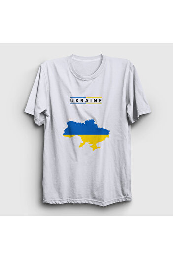 Presmono Unisex Λευκή Μάχα Ουκρανίας Σημαία Ουκρανίας Χάρτης Σημαία Μπλουζάκι 563310tt