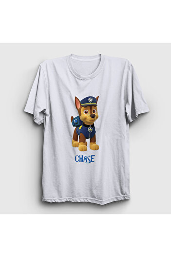 Presmono Unisex Λευκό T-Shirt Chase Paw Patrol 558483tt