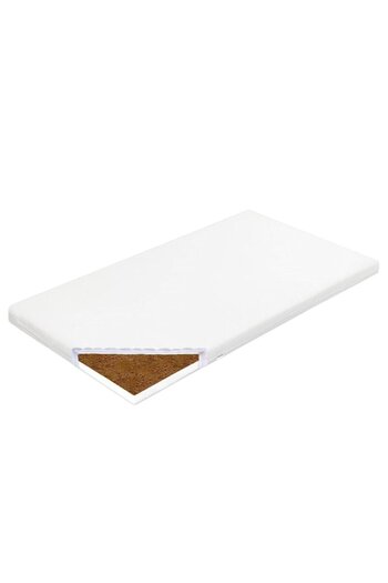 NEW BABY SHOP Baby crib mattress, New Baby, Foam and coconut, With removable cover, Cotton, 90x40x7 cm, White
