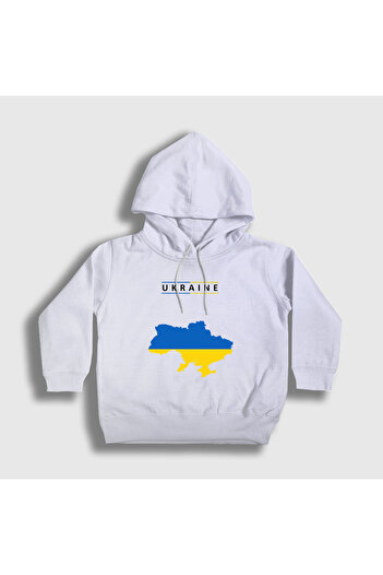 Presmono Unisex Παιδική Λευκή Μάχα Ουκρανίας Σημαία Ουκρανίας Χάρτης Σημαία Φούτερ με κουκούλα 563357tt