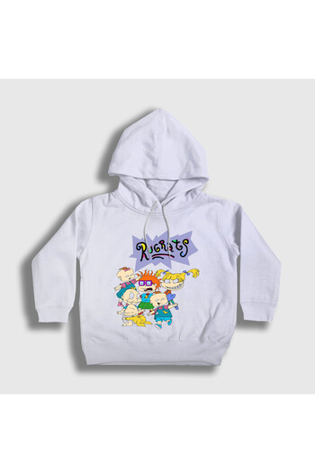 Presmono Unisex Παιδικό Λευκό Φούτερ με κουκούλα All Rugrats 557792tt
