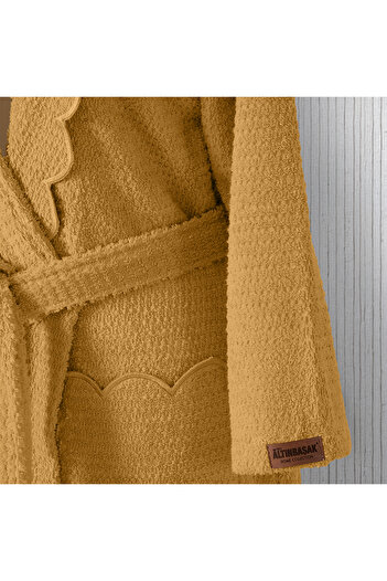 Altınbaşak Valora 100% Cotton Women's Bathrobe Mustard