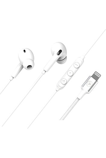 Force Play Lightning Wired Earbuds White