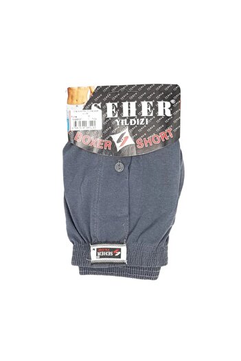 Seher 6 Pack Men's Button down Combed Cotton Relaxed Fit Boxer Dark Grey