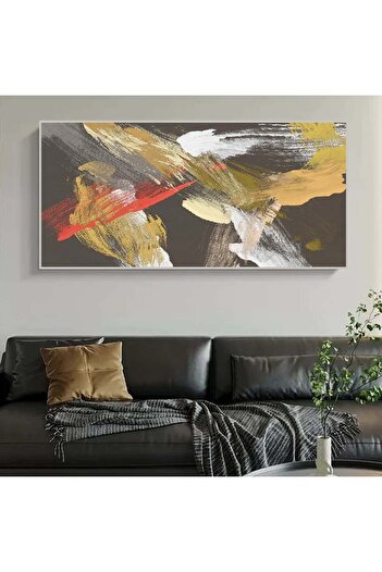 4gdran Modern Abstract Art Canvas Painting with Hollow Silver Frame
