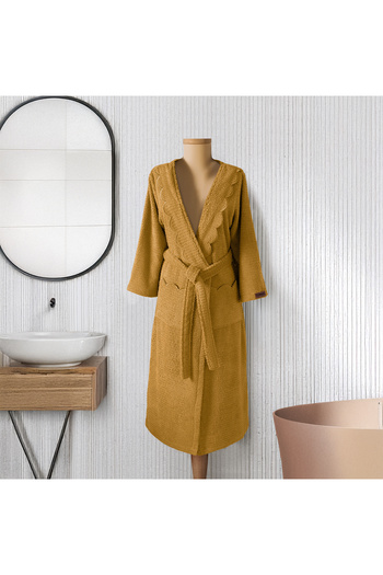 Altınbaşak Valora 100% Cotton Women's Bathrobe Mustard