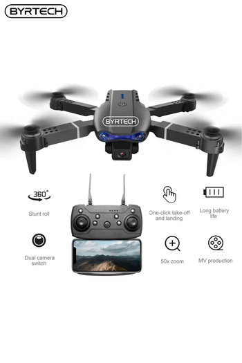 BYRTECH Kameralı Drone Engel Sensörlü Katlanabilir – E99 Pro FPV Yayın, Çantalı, Şarj Edilebilir Bataryalı