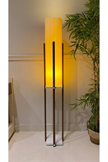 Turkish Home Modern floor lamp with warm lighting - brown and white