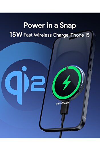 AUKEY LC-MC10 MagFusion Aura Qi2 Magnetic Fast Wireless Charger