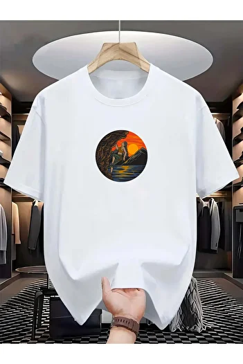 Sezon tekstil Mountaineer Women's Unisex Crew Neck Oversize Tshirt