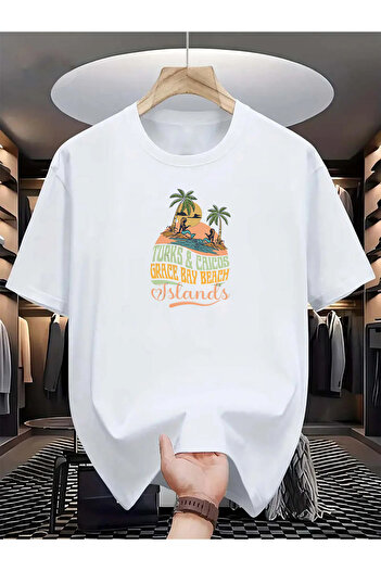 ModaQamar Turks & Caicos Islands Unisex Crew Neck Oversize Tshirt