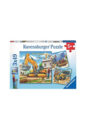 RAVENSBURGER Puzzle - Construction Vehicles, 3X49 Pieces