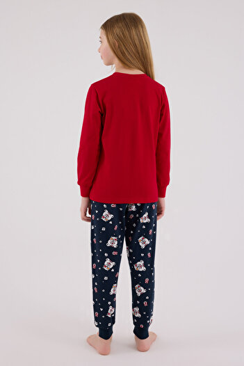 Rolypoly Kız Çocuk Kırmızı Pijama Takımı