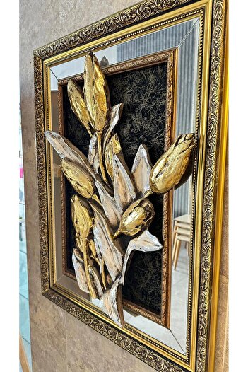 Gezelge Home & Art LALE BUKETİ RÖLYEF TABLO - 80X60