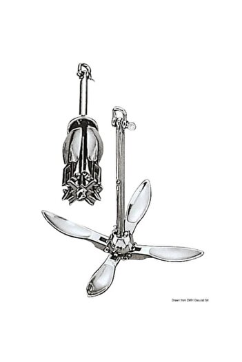 OSCULATI Ancora Grapnel 2.5 kg, Otel Turnat Galvanizat la Cald, Sistem Norvegian SAV