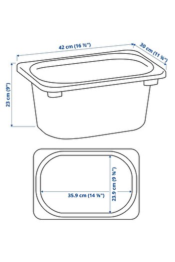 IKEA QUİCK 2 Adet Açık Mavi Çocuk Odası Eşya Oyuncak Saklama Kutusu 42x30x23 Cm 2'li Set Saklama Plastik