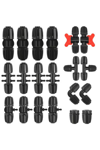 OEM Set of 20 irrigation connectors, plastic, black