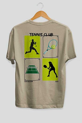 Ankhises Tennis Club Back Printed Oversize T-shirt Ανδρικό Γυναικείο 100% βαμβακερό μπλουζάκι με λαιμόκοψη
