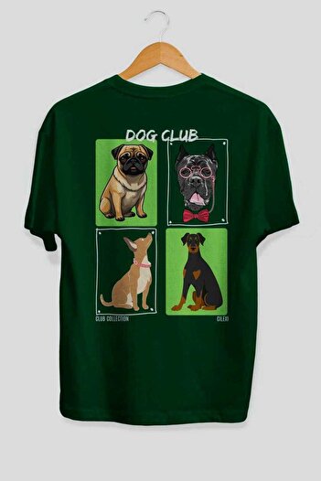 Ankhises Dog Club Back Printed Oversize T-shirt Ανδρικό Γυναικείο 100% βαμβακερό μπλουζάκι με λαιμόκοψη