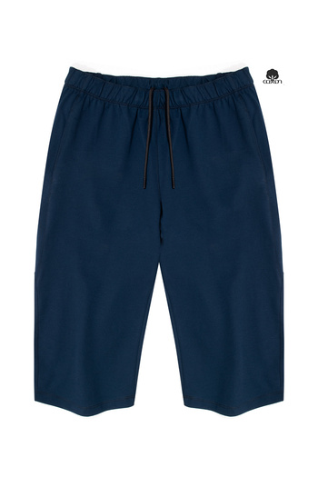 Cottonland Men's Jeronimo Elastic Waist Two Thread Cotton Capri Pants Dark Blue