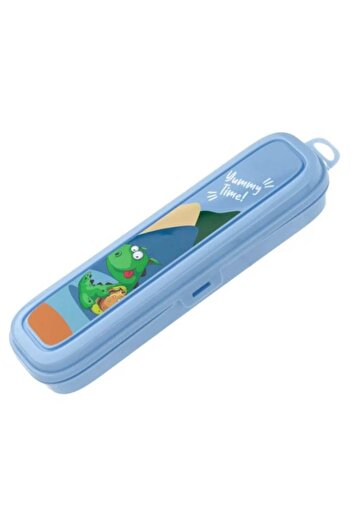 Dali Cutie de depozitare tacamuri pentru copii, model dinozaur, 23.5x4.5x6cm, plastic, Albastru