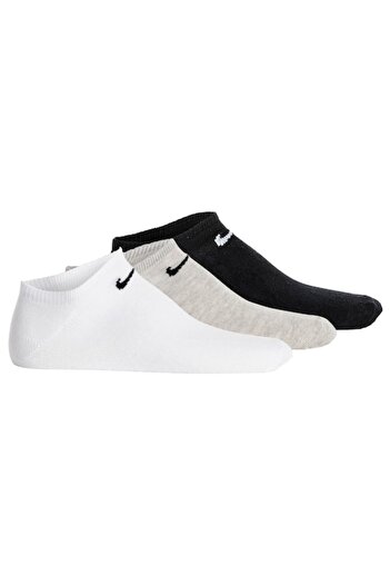 Nike , Set de sosete unisex pana la glezna - 3 perechi, Alb, Negru, Gri, 38-42