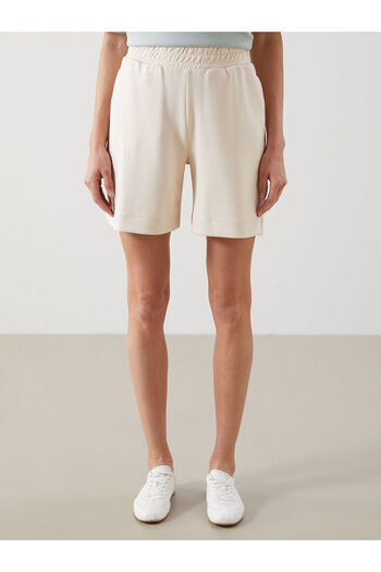 LC Waikiki Beige Elastic Waist Women's Shorts