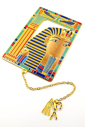 Solfera Pharaoh Ancient Egypt Bookmark Metal Bookmark Bookmark with Chain Ay055