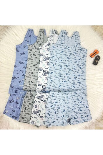 TatlıKids Boy's Patterned 100% Cotton Boxer Set