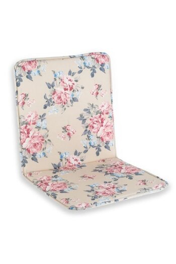 OEM Chair Cushion with Backrest Ecru Colored Flowers for Outdoor Spaces