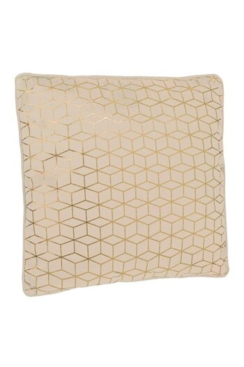 OEM Winter Decorative Pillow Ecru Velvet with Golden Foil