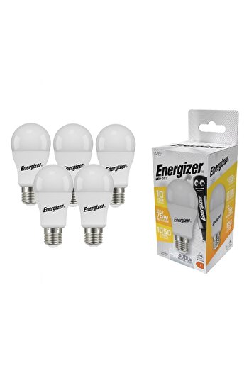 Energizer Set 5 LED GLS Bulbs, E27, 1060lm, Neutral Light, 12 W, Equivalent to 75 W, Energy Class F