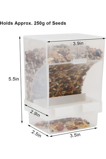 CHT Hypeety Automatic Bird Feeder No Mess Pet Feeder Seed Food Container Perch Cage Accessories for Budg