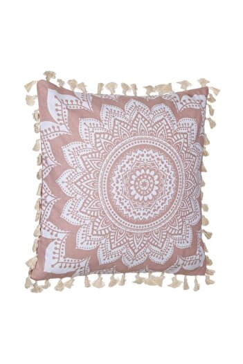 OEM Summer Cotton Pillow Pink Mandala Tassels