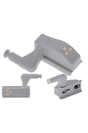 Mercaton Set 15 pcs Hinges for furniture with LED lighting, Gray, 7.5 x 4 x 2 cm