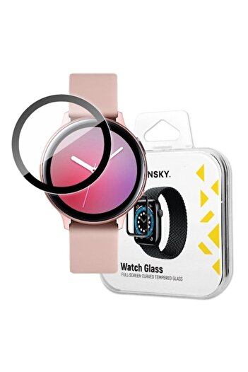 WOZINSKY Screen Protector for Samsung Galaxy Watch Active 1/2, 44mm, Glass, Black