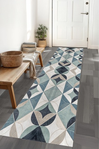 Faiend Digital Printed Washable Dot Base Non-Slip Carpet Runner Kitchen Living Room Carpet (46)