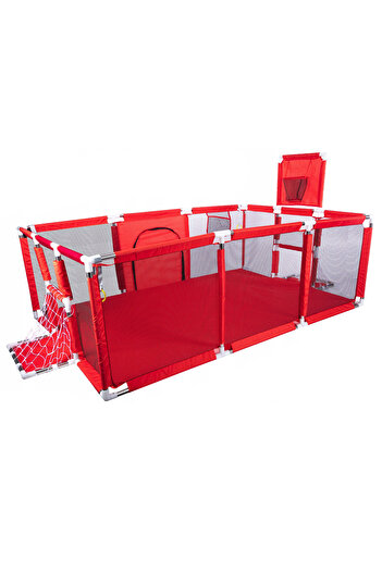 SERSIMO Tarc loc de joaca XXL pentru copii sau bebe, material textil, rosu, 230x122x62cm