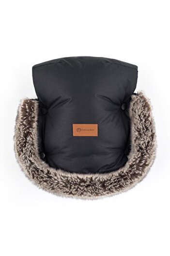 Petite&Mars Warm stroller gloves, Petite&Mars, Furry, With removable fur, For cold weather
