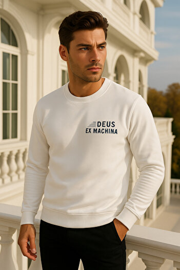 Rich Men's 100% Cotton Crew Neck Printed Sweatshirt - Long Sleeve Unisex Relaxed Basic Sweatshirt